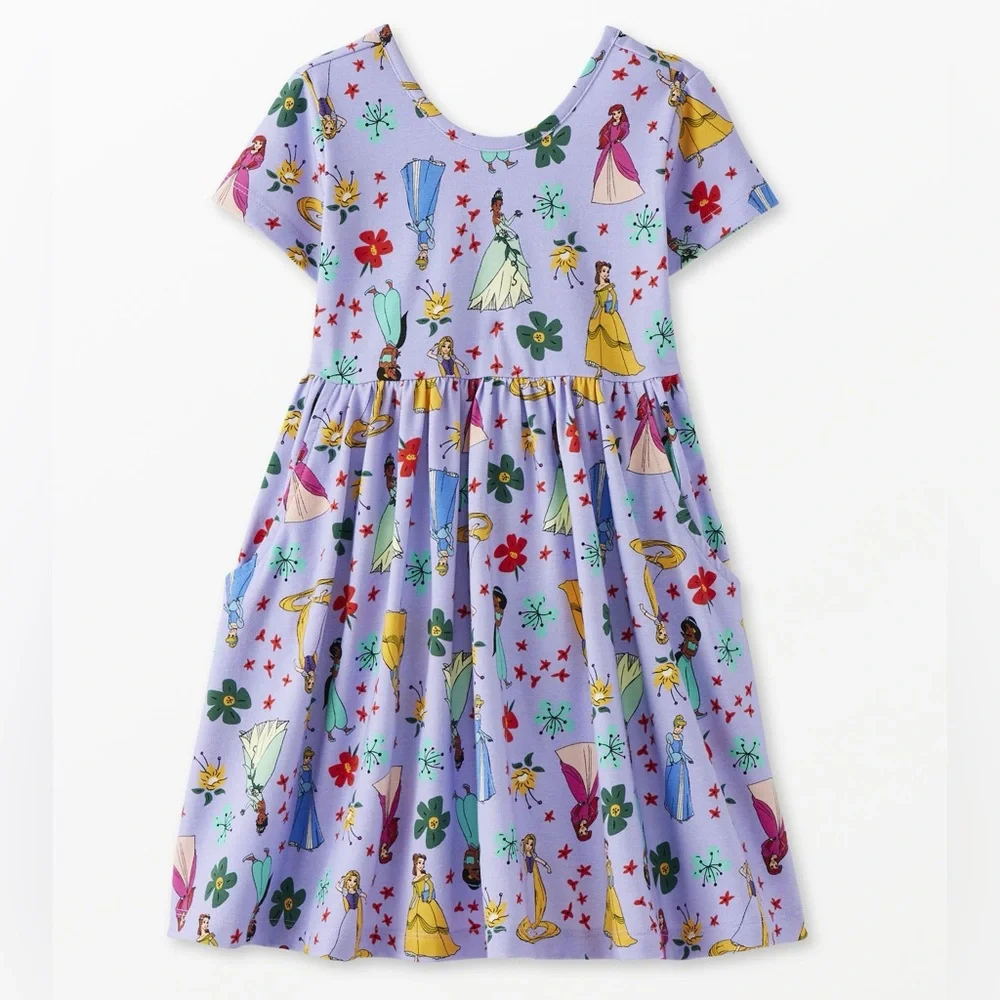 Hanna Andersson Disney Princess Print Short Sleeve Dress